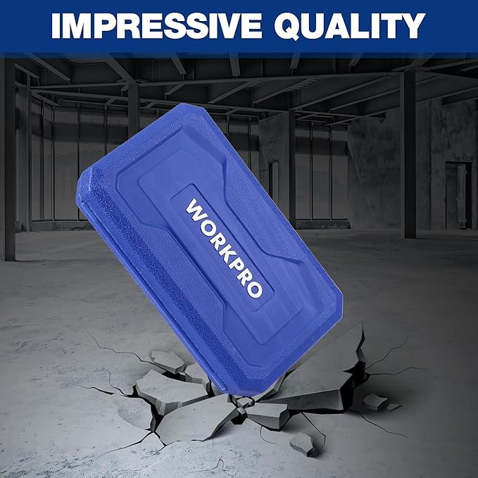 WORKPRO Torx Bit Socket Set, 1/4", 3/8" and 1/2" Drive Torx Bits 13-Piece Socket Set T8-T60, Premium S2 Steel Bits and CR-V Sockets with Storage Case