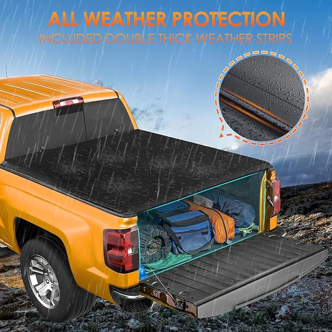 Nilight Soft Roll Up Truck Bed Tonneau Cover Compatible with Chevy Silverado 1500/ GMC Sierra 1500 2019 2020 2021 2022 2023 2024 2025 5.8ft