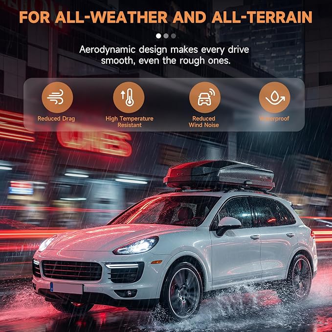 Hard Shell Roof Cargo Carrier with Security Keys, Roof Box, Cargo Box, 62.52 (L) x32.48 (W) x 13.19(H) Inches, 14 Cubic Feet (Tool-Free Install), Diamond Black