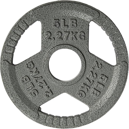 Yes4All Tri-Grip Handles Cast Iron Olympic Weight Plates, 2-Inch Weight Plates for Weight Lifting with Smooth and Durable Finish, Suitable for Strength Training Exercises (Single, Pair and Set)