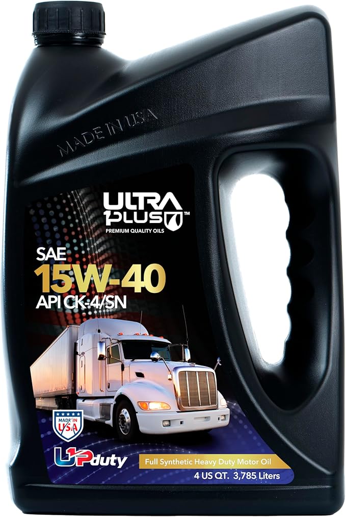 Ultra 1Plus SAE 15W-40 Full Synthetic Heavy-Duty Diesel Engine Oil - 15W 40 Motor Oil API CK-4/SN (1 Gallon)