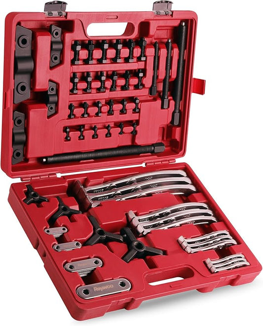 Gear Puller Set, 3" 4" 6" 8" Bearing Puller Kit for Pulley Gear Bearing Flywheel Removal, Cr-V Steel 2 Jaw & 3 Jaw Gear Puller with Reversible Jaws