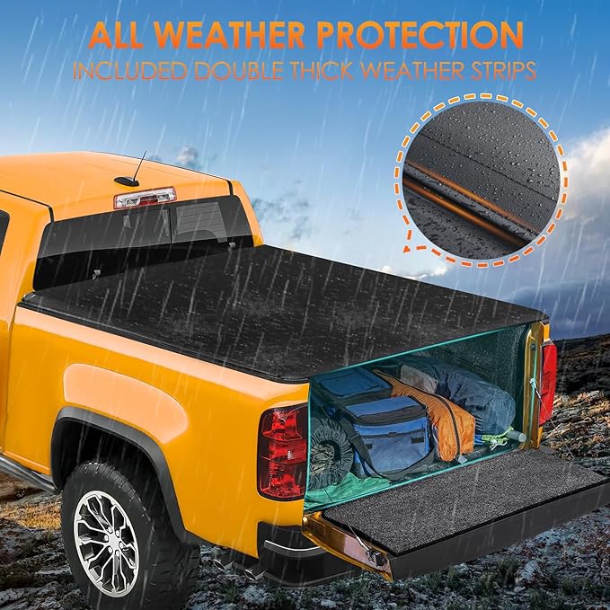 Nilight Soft Roll Up Truck Bed Tonneau Cover Compatible with Chevy Colorado/GMC Canyon 2015 2016 2017 2018 2019 2020 2021 2022 2023 2024 2025 6.2ft