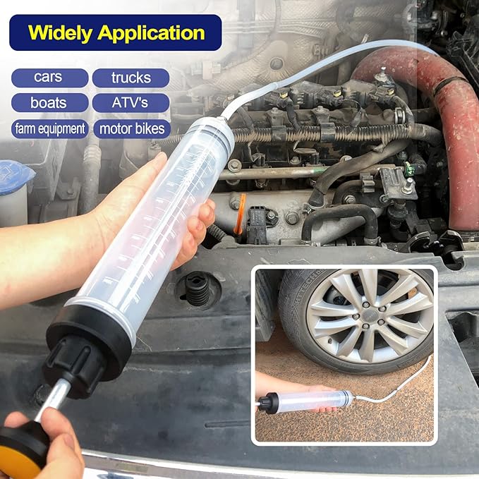 AIGMISON 500cc Oil Suction Syringe Fluid Transfer Pump with Hose, Brake Fluid Pump, Oil Fluid Extractor, Automotive Oil Syringe Liquid Extractor and Filling Pump