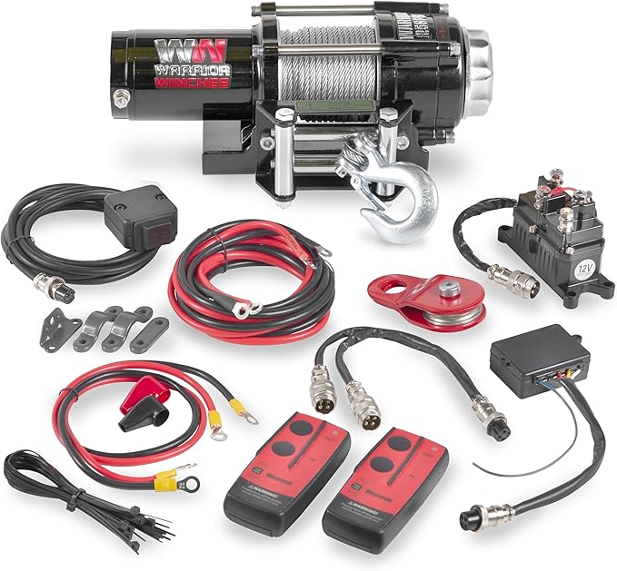 Warrior Winches Ninja 2500 lbs - Premium 12V Electric ATV/UTV Winch with Steel Cable, Compact and Powerful 12 Volt ATV Winch - Comes with Wireless Remote - Perfect for ATV, UTV, Boat, Trailer