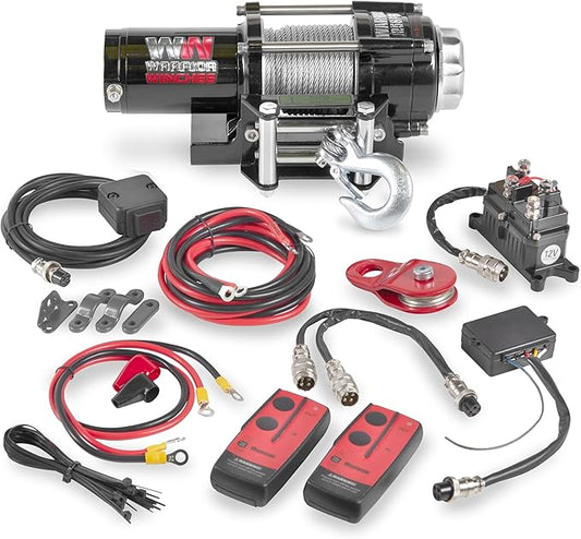 Warrior Winches Ninja 2500 lbs - Premium 12V Electric ATV/UTV Winch with Steel Cable, Compact and Powerful 12 Volt ATV Winch - Comes with Wireless Remote - Perfect for ATV, UTV, Boat, Trailer