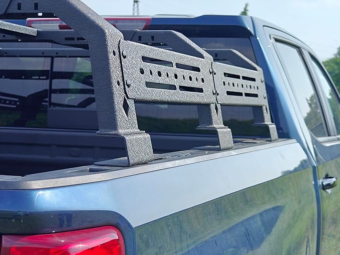 No Drill Steel Truck Bed Rack 13 Inch Overland Cargo Carrier Compatible with Fullsize & Midsize Pickup Trucks
