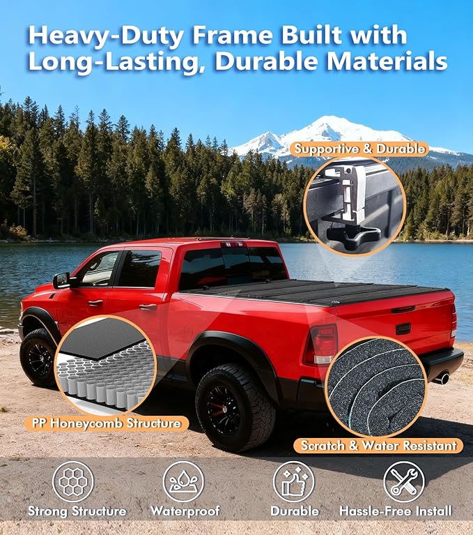 PM Auto Hard Quad-Fold Flip Cover Replacement for 2024 Ford F-150 Lightning 5'7" (67") Bed