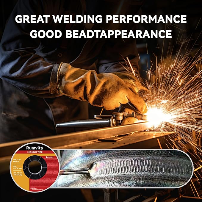 Mig Welding Wire - ER70S-6 .035"(0.9 mm)- 10 Pound Spool - Mild Steel MIG Solid Welding Wire,Low Splatter and High Levels of Deoxidizers 1PCS