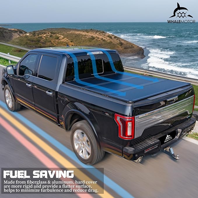 Hard Folding Truck Bed Tonneau Cover Compatiable with Ford F150 F-150 2015-2025 6.5 FT Standard Box, Tri Fold Style