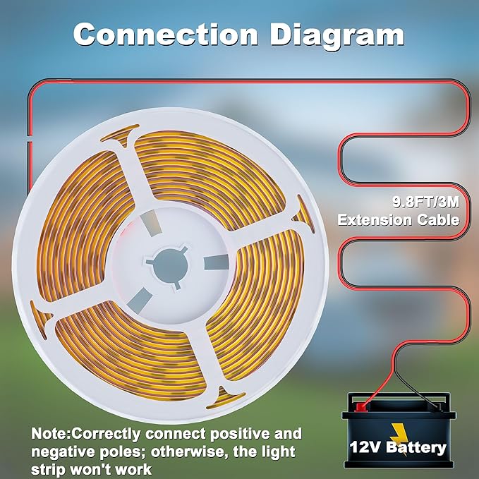 RV Awning Lights 20FT, Camper Awning Lights for RV Canopy Exterior, IP67 12V White COB Waterproof Underglow Led Light kit for Motorhome, Travel Party, Trailers, Food Trucks
