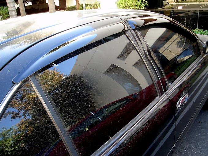 Tuningpros WD2-344 Dark Smoke 4 Pcs Set Window Visor (Outside Mount) Deflector Rain Guard Compatible with 2000-2003 Nissan Maxima