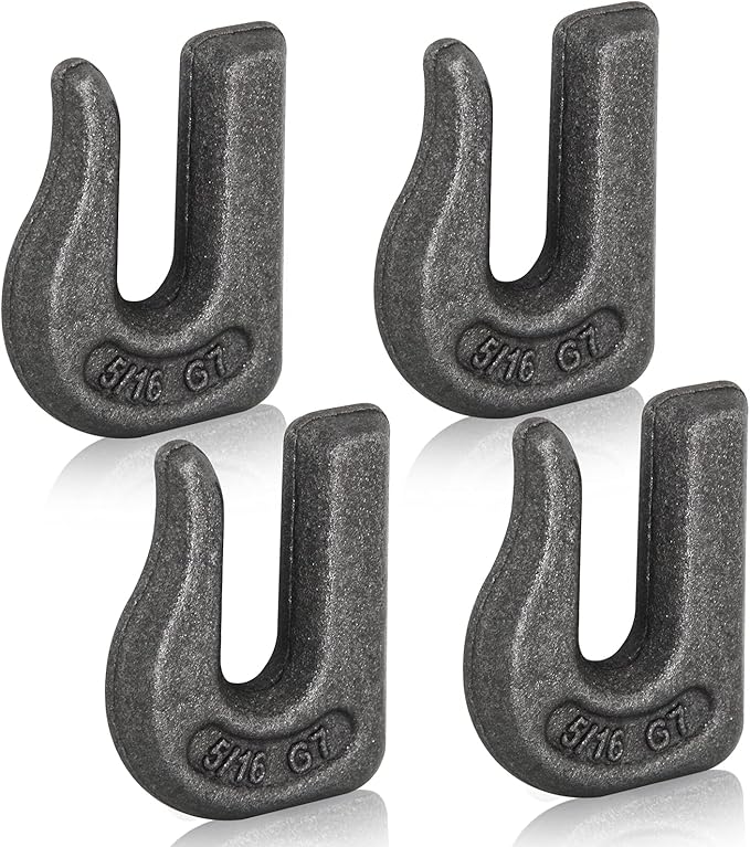 Weld-on Grab Chain Hook 5/16-in Heavy Duty Tow Hook G70 Forged Steel Tractor Hook Weldable for Car, Truck,SUV, RV,UTV,Tractors (4Pcs)