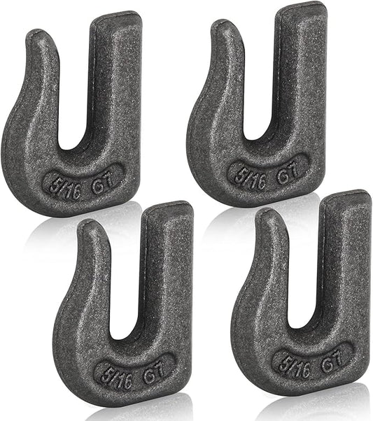 Weld-on Grab Chain Hook 5/16-in Heavy Duty Tow Hook G70 Forged Steel Tractor Hook Weldable for Car, Truck,SUV, RV,UTV,Tractors (4Pcs)