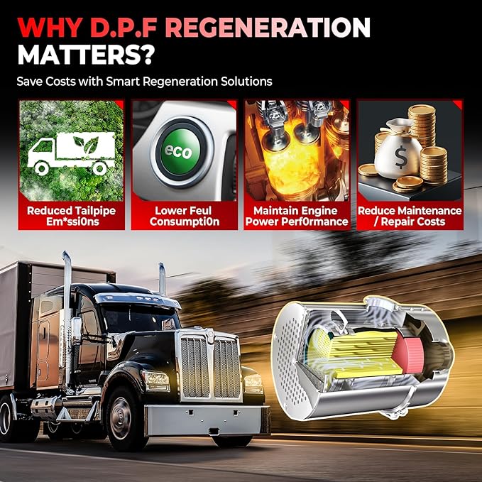 Launch CRP129 HD Heavy Duty Truck Scanner, 2025 Full System Diesel Scanner with Speed Limit Adjust Reset, D.P.F Regen, Oil Reset for Commercial Vehicles, Cummins, Detroit, International Paccar