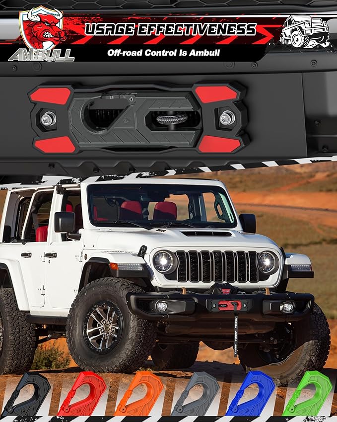 Winch Fairlead with Tow Hook, Aluminum Hawse Fairlead with Grade 80 Forged Steel Winch Hook, 33000lb Break Strength Winch Fairlead Hook Set for Off-Road Vehicle Recovery, BlackDarkGrey