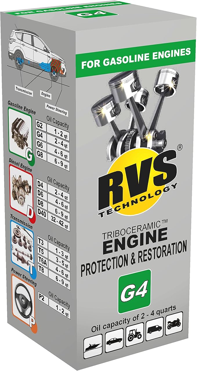 G4 Engine Oil Treatment, for Gasoline Engines with a Motor Oil Capacity up to 4 quarts; Save Fuel, Boost Power and Safely Restore and Protect Your Car, Truck, and All Other Engines