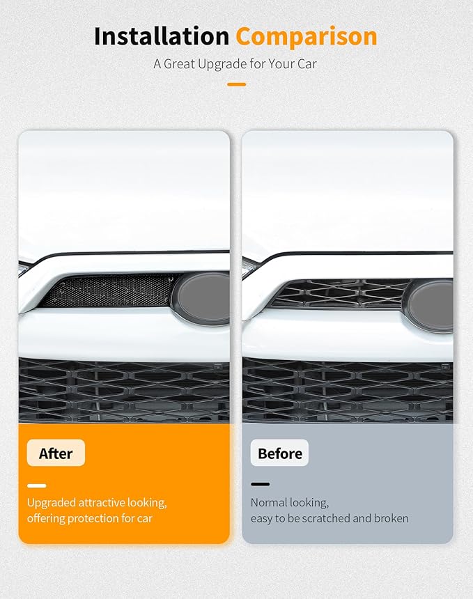 Hoolcar Front Grill Mesh Insert Compatible with Toyota 4Runner 2010-2023 Center Grille Protector Insert Air Vent Cover Guard Replacement Exterior Accessories, Black