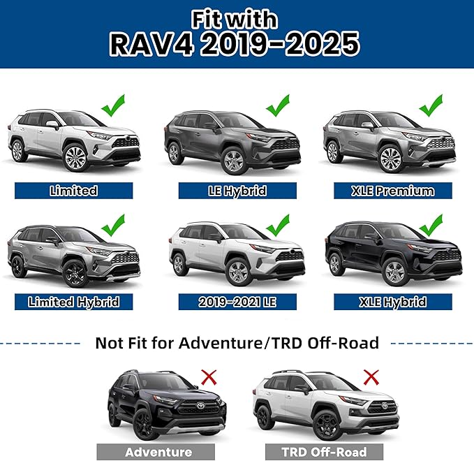 260LBS Heavy Duty Roof Rack Crossbars for 2019-2025 RAV4 (NOT for Adventurer and TRD Off-Road) with Anti-Theft Lock, Aluminum Cross Bars Rooftop Luggage Kayaks Bicycles Snowboard Canoe Carrier