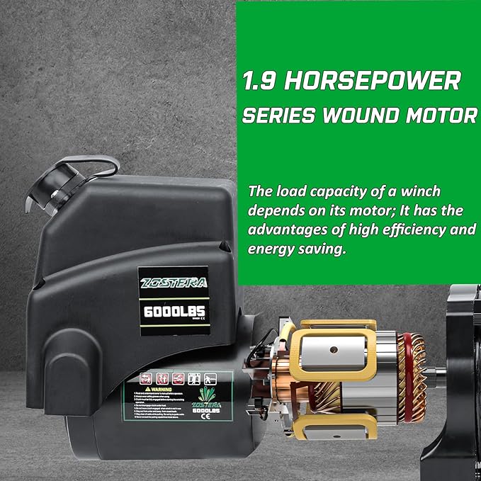 Winch with 1/4"×55 ft Synthetic Rope Electric Winch 12v 6000lbs, Trailer Winch with Wireless Remote &Manual Switch, with Pulley+Rubber Stopper,IP68 Waterproof, for Off Road ATV UTV