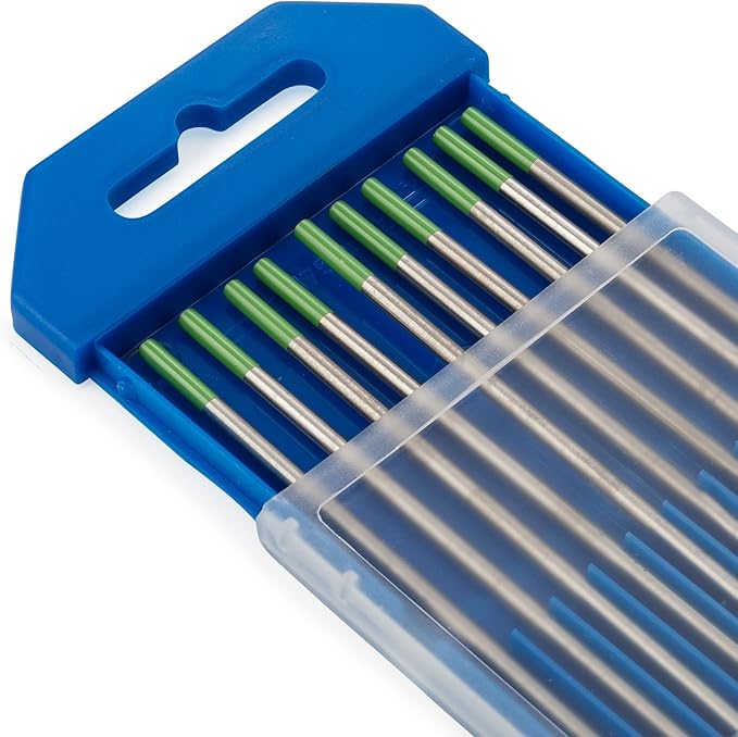 Midwest Tungsten Service TIG Welding Tungsten Electrodes 10-Pack (Green - Pure Tungsten, 0.040")