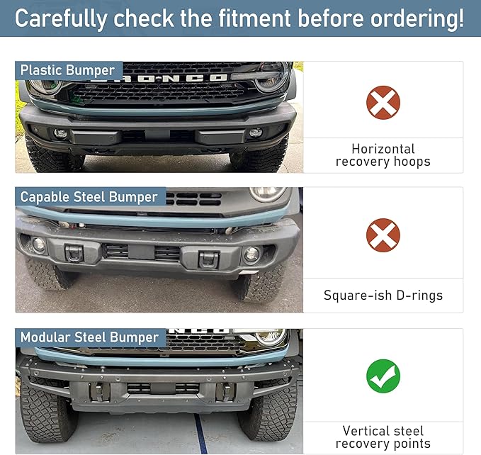 u-Box 2022 Bronco Full Bull Bar Front Bumper Brush Grille Guard Push Bar for 2021-2025 Ford Bronco with Factory Steel Modular Bumper