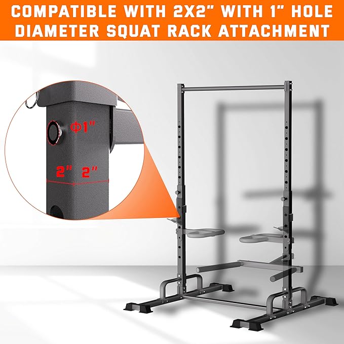 Pull Up Station, Adjustable Pull Up Bar Free Standing Power Racks, Multifunctional Heavy Duty Steel Pull Up Tower, For 2×2" with 1″ Hole Size Squat Rack Accessories, Support 600 LBS Capacity