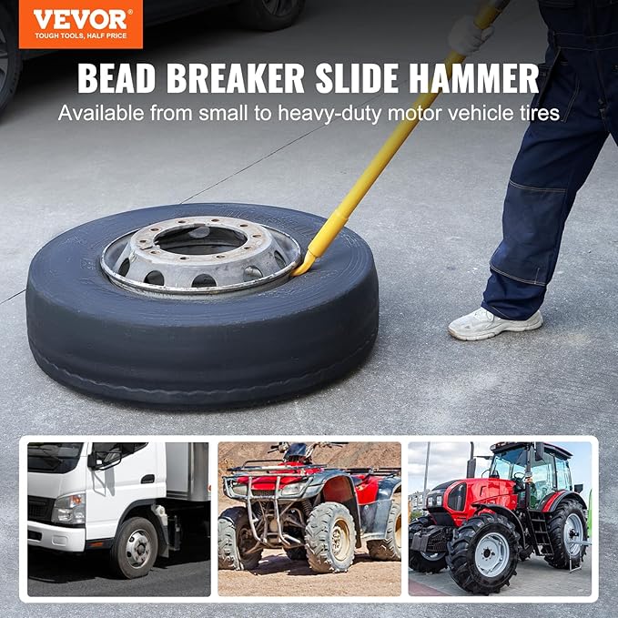 VEVOR Tire Bead Breaker Slide Hammer, 46.3" Length Heavy Duty Steel Tire Bead Breaker, Portable Tire Changing Sliding Impact for Car Truck Trailer Tire Removal