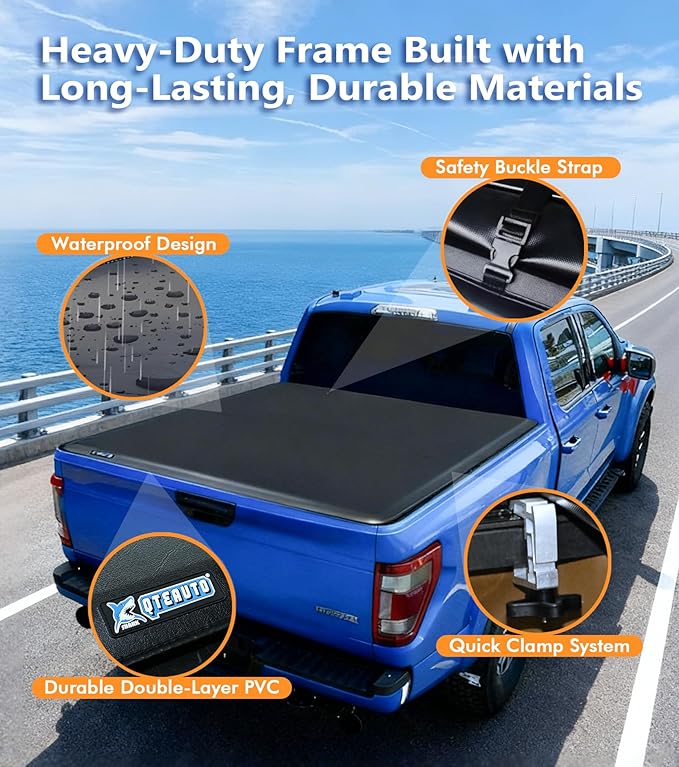 PM Auto Soft Roll Up Bed Cover Replacement for 2015 2024 Ford F-150 6.5 Ft (78") Bed