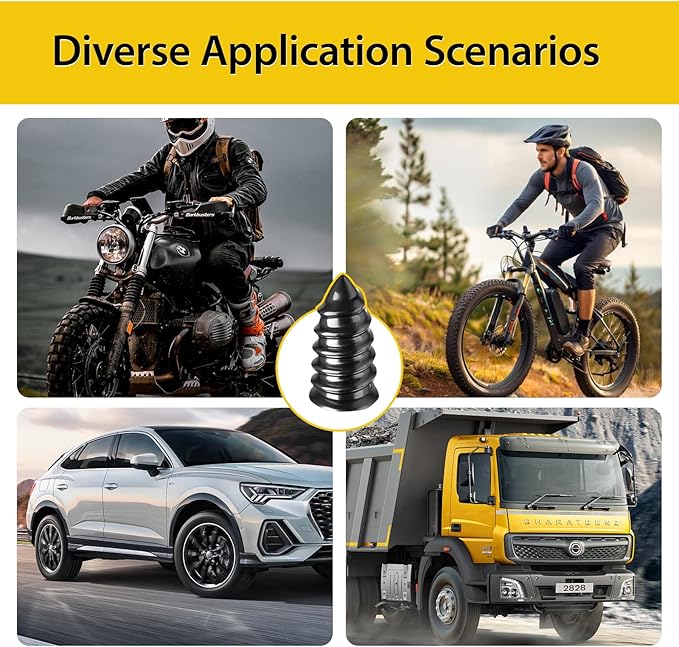 40 Pcs Tire Repair Rubber Nails Kit, Tire Repair Rubber Screws, Tire Screw Plug Fast Tool Self Service Tire Repair Nail Suitable with Box and Screwdriver, Tire Plugs Kit