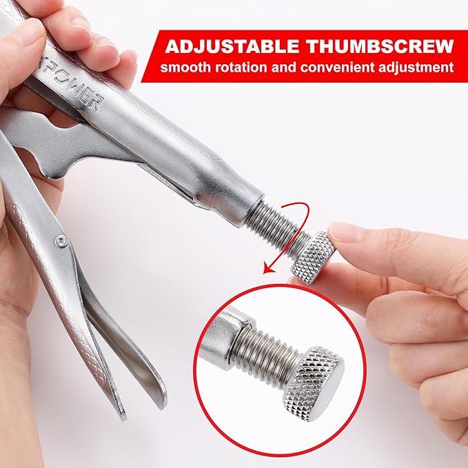 MAXPOWER 24-inch C Clamp Locking Pliers, Large Locking C Clamp with Grip Swivel Pads, MAX Jaw Capacity Up to 10"