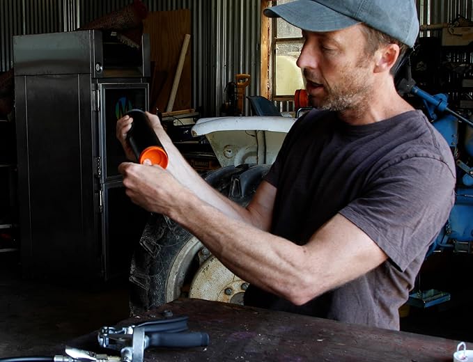 LockNLube Easy-Prime Pistol-Grip Grease Gun. Includes Our Patented Grease Coupler (Locks on, Stays on, Won't Leak!) Plus a 20" Hose and in-line Hose Swivel.