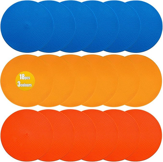 Spot Markers Rubber Floor Dots 9inch Non Slip Agility Dots Flat Cones for Kids Sports Soccer Basketball Training, Social Distancing, Preschool Kindergarten Classroom