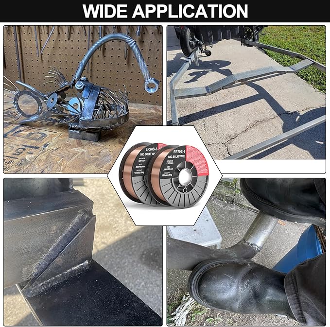 ER70S-6 .035-Inch on 10-Pound Spool Carbon Steel Mig Solid Strong ABS Plastic Spool Welding Wire (0.030-inch 10LB 2pk)