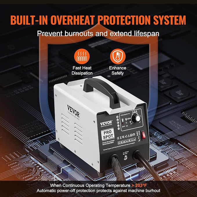 VEVOR Stud Welder Dent Repair Kit, 1.8KW Spot Welder Dent Puller with Auto/Manual Welding & 7 Versatile Modes, 110V Auto Body Spot Welding Dent Puller Machine for Car, Truck Dent Repair