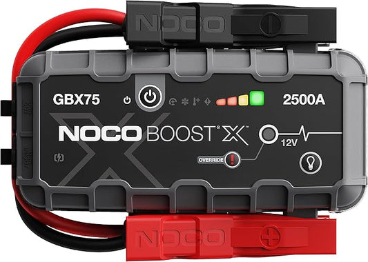 NOCO Boost X GBX75: 2500A UltraSafe Jump Starter – 12V Lithium Battery Booster Pack, Portable Jump Box, Power Bank & Jumper Cables - for 6.5L Gas and 4.0L Diesel Engines