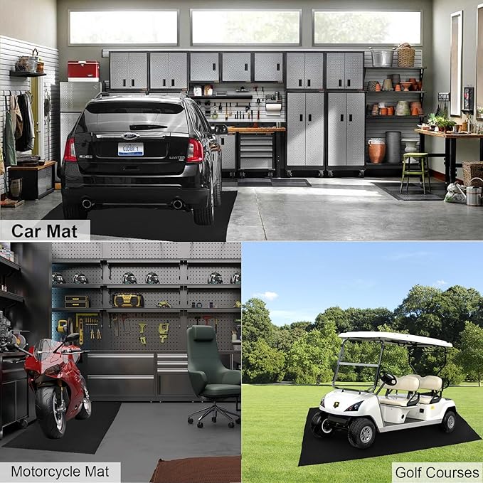 AAIN Oil Spill Mat (60" x 72"), Garage Floor Mat, Absorbent Oil Pad, Premium Maintenance Mat, Waterproof, Protect Garage Surface from Spill & Stain, Reusable, Washable, Durable, Black