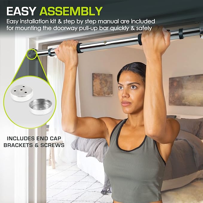 ProsourceFit Foldable Pull Up Bar/Doorway Trainer for Multi Use Fitness & Home Gym Exercise