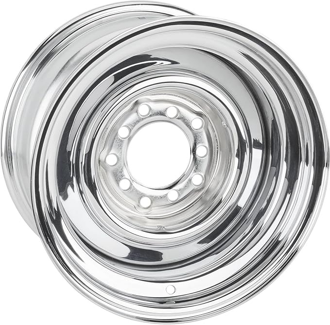 Smoothie 15x8 Chrome Steel Wheel, 5 on 5/5.5, 4.25 BS