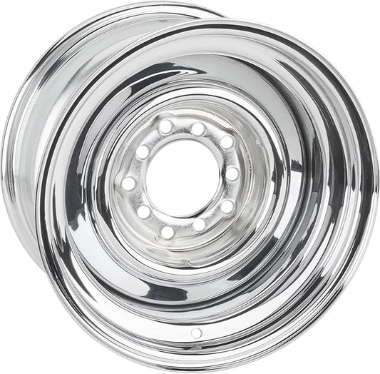 Smoothie 15x8 Chrome Steel Wheel, 5 on 5/5.5, 4.25 BS