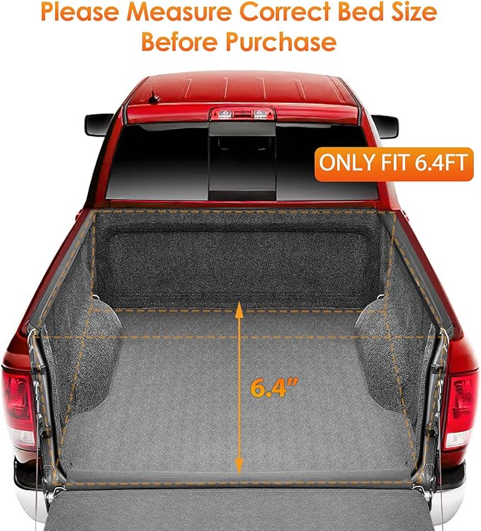 Nilight Soft Roll Up Truck Bed Cover Compatible with Ram 1500 2019 2020 2021 2022 2023 2024 2025 New Body Style,6.4ft