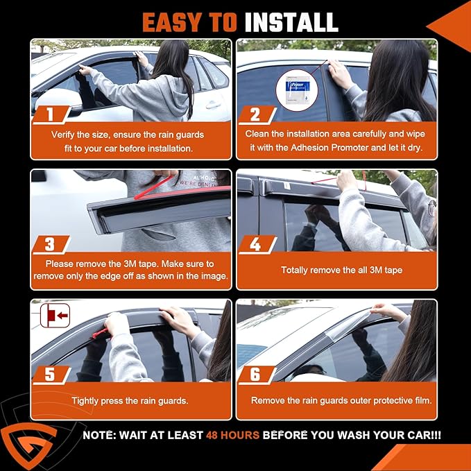 Tape-On Rain Guards Fit for Chevy Colorado/GMC Canyon 2023 2024 2025, Window Visors Side Window Deflectors Out Channel Extra Durable Side Sun Guard Black 4pcs