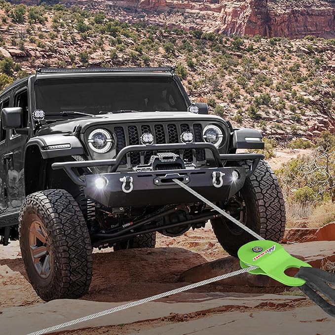 Nilight 8 Ton Winch Snatch Block Towing Pulley Blocks 17,000 LBS Capacity (Green), Winch Hook Accessories, Heavy Duty Offroad Recovery Accessory for Truck, Tractor, ATV & UTV