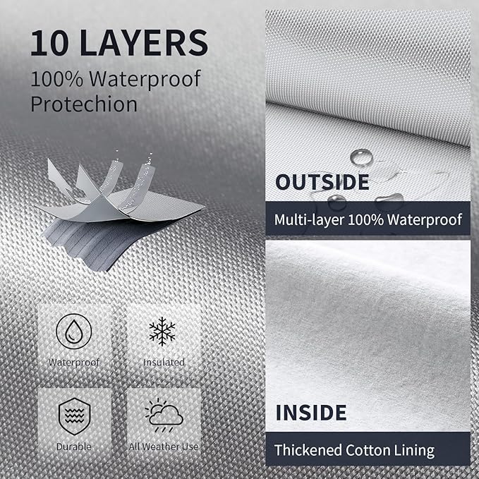 10 Layers Sedan Car Cover Custom Fit for Honda Civic(1973-2025), 100% Waterproof All Weather for Automobiles, Gift with Towel, Heavy Duty Car Covers for Rain Sun UV Protection with Door Zipper.