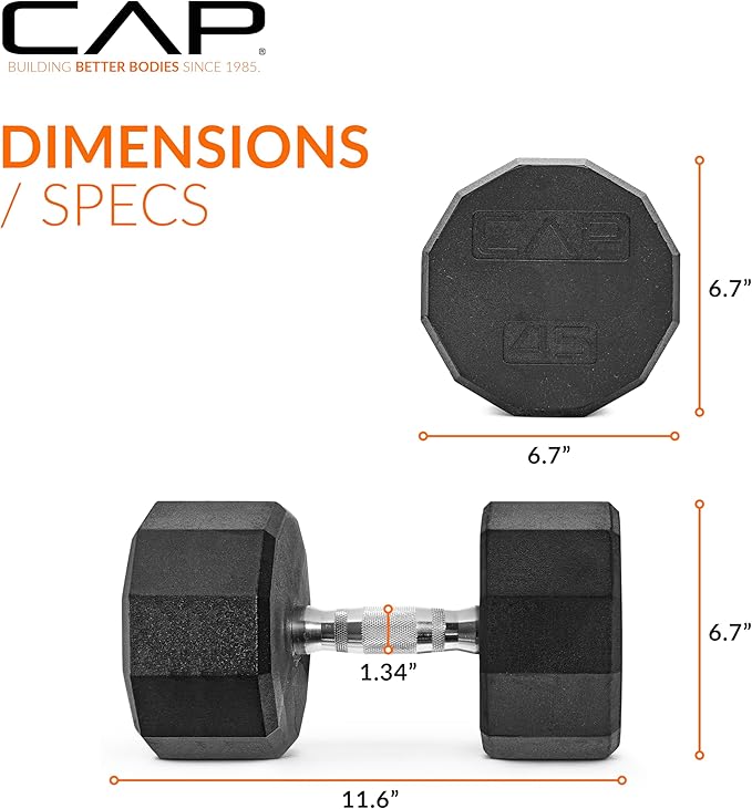 CAP Barbell Coated Dumbbell Weight | Multiple Options Pairs & Sets