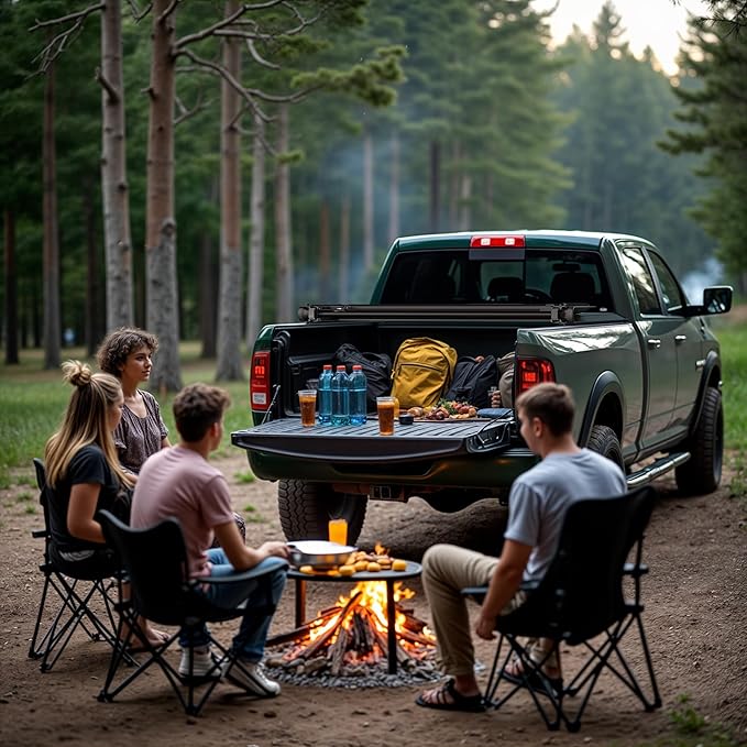 LEDKINGDOMUS Soft Tri-Fold Truck Bed Cover Fits for Jeep Gladiator JT 2020 2021 2022 2023 2024 2025 | 5' (64") Bed