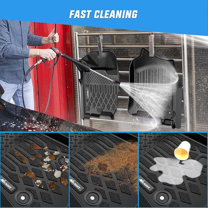 Nilight TPE Floor Mats for Nissan Titan 2017-2021 / TitanXD Crew Cab 2016 2017 2018 2019 2020 All Weather Custom Fit Heavy Duty Floor Liners