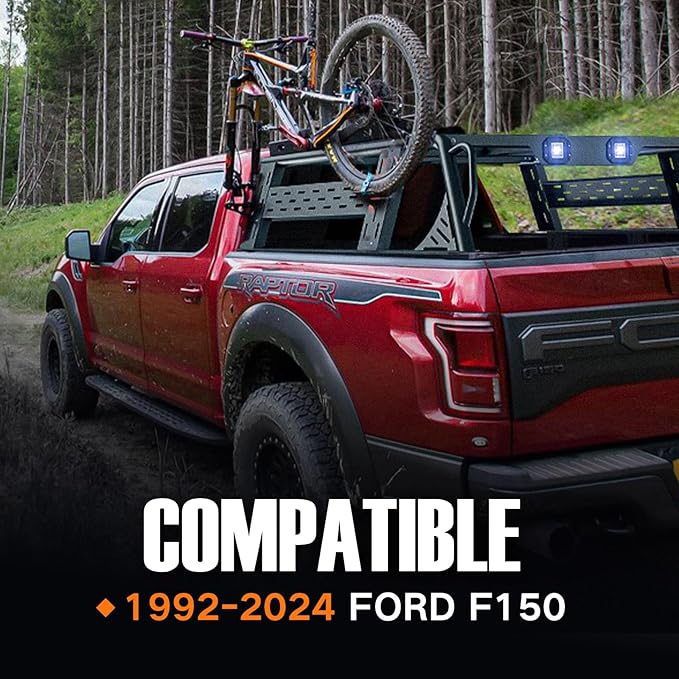 Full Size Truck Bed Rack, Compatible with F150 1992-2024, Roof Top Tent Mount
