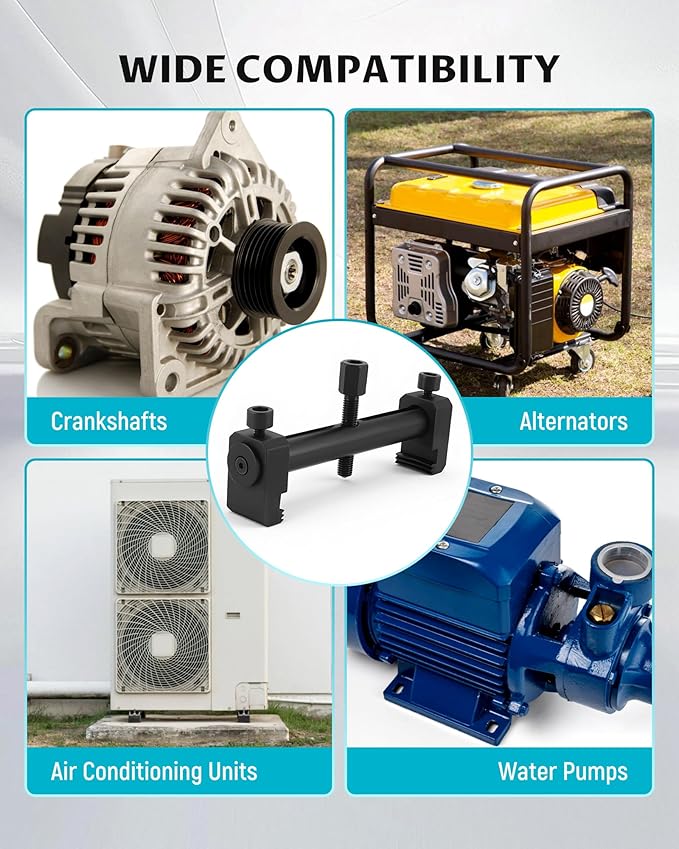 Lichamp Universal Crankshaft Pulley Puller Remover Tool Kit, Adjustable Ribbed Drive Belt Pulley Removal for A/C, Water Pumps, Power Steering Pumps, Alternators