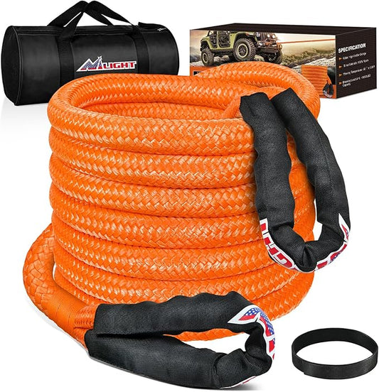 Nilight Kinetic Recovery Rope 48000 LBS 1in x 20ft Snatch Strap Heavy Duty Offroad Towing Starp Kit Vehicle Recovery kit for UTV ATV SUV Truck Car Jeep Tractor